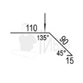 Карнизная планка RAL 3005 110х90мм 1250мм 135° Комплект 10шт превью 2