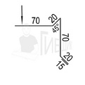 Торцевая для мягкой кровли RAL 8017 70х20х70х20мм 1250мм Комплект 3шт превью 2