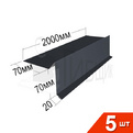 Торцевая для мягкой кровли RAL 7024 70х20х70х20мм 2000мм Комплект 5шт превью 1