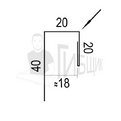 J профиль RAL 3005 40х20х20мм 1250мм превью 2