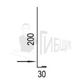 Лобовая планка RAL 3005 200х30мм 1250мм 90° превью 2