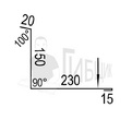 Примыкание RAL 3005 20х150х230х90мм 2000мм Комплект 5шт превью 2